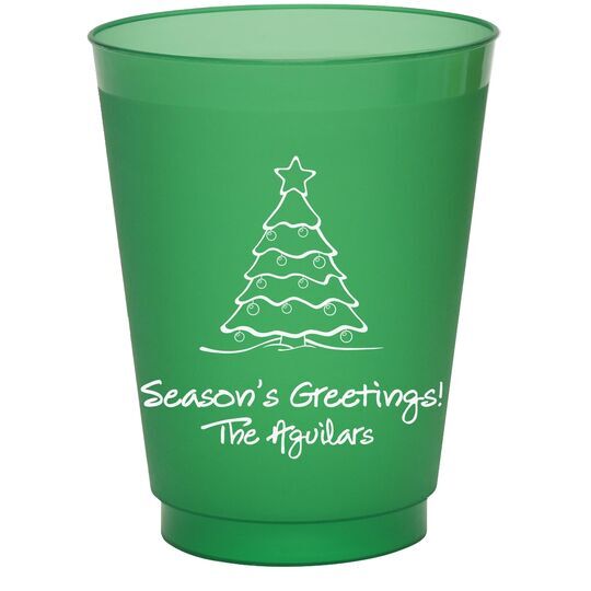 Decorative Christmas Tree Colored Shatterproof Cups